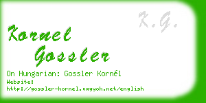 kornel gossler business card